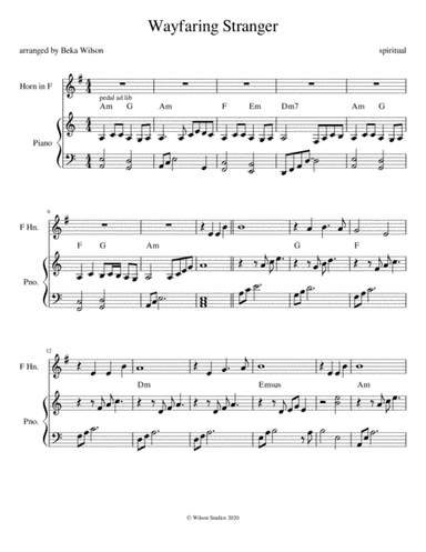 Wayfaring Stranger (arr. Beka Wilson)
