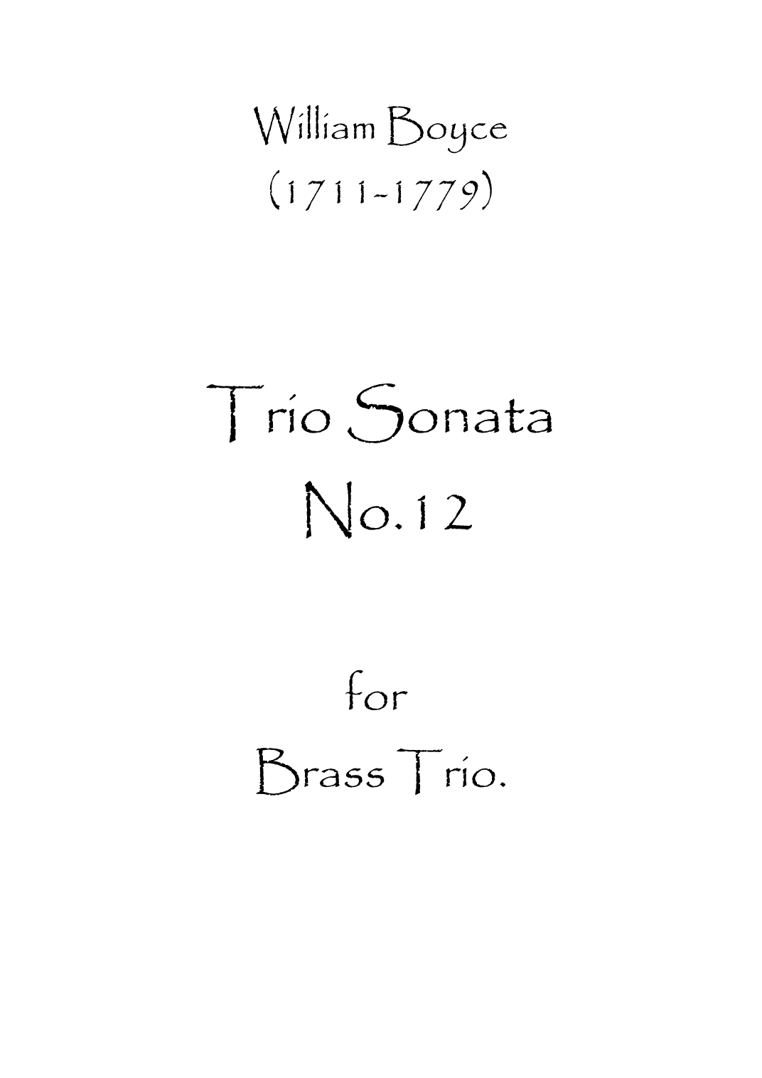 Trio Sonata No.12 (arr. Spence Bundy)