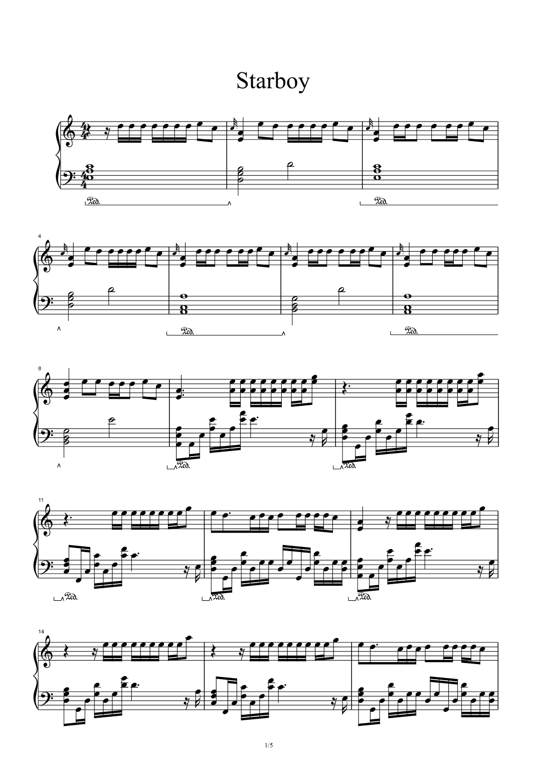 Starboy (arr. The Weeknd)