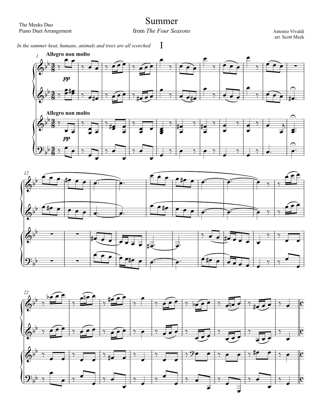 Vivaldi - Summer from The Four Seasons (arr. Scott Meek)