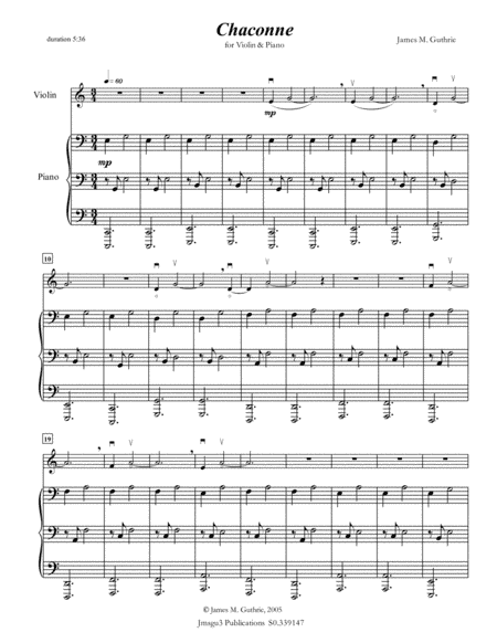 Guthrie: Chaconne for Violin & Piano