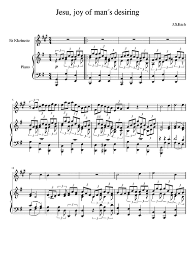 J.S.Bach: Jesu, joy of mans desiring for B?clarinet and Piano (arr. Saho Omukai)