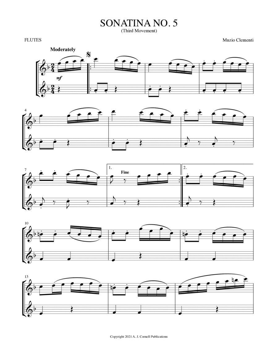Sonatina No. 5 (Third Movement) (arr. Mark Phillips)