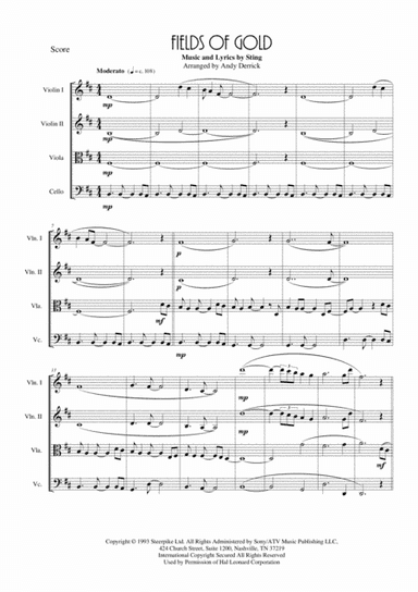 Fields Of Gold (arr. Andy Derrick)