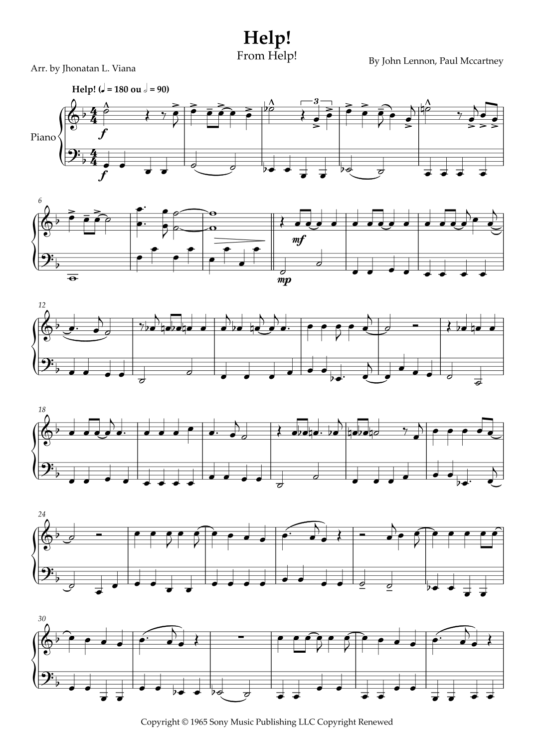 Help! (arr. Jhonatan Lucio Viana)