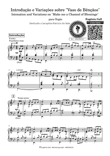 Intonation and Variations on "Make Me a Channel of Blessing" (arr. Eugênio Gall)