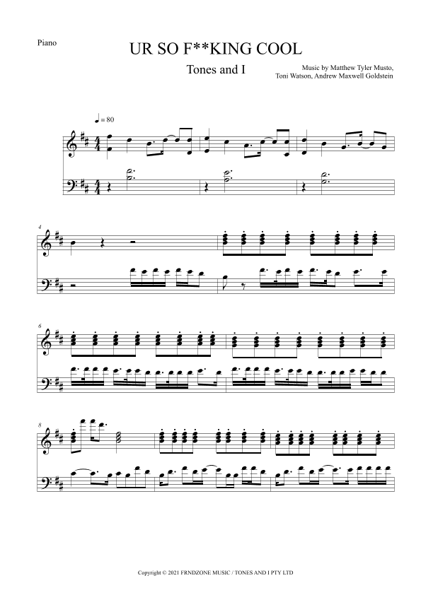 Ur So F King Cool (arr. The Sheet Music Library)
