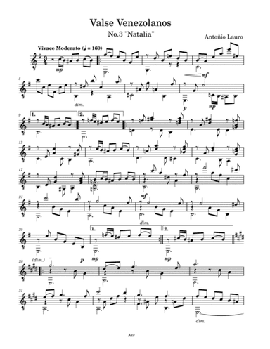 Valse Venezolanos No.3 "Natalia" (arr. Zellev)