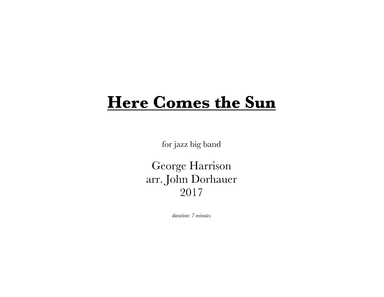 Here Comes The Sun (arr. John Dorhauer)