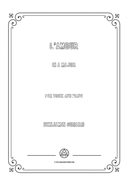 Godard-L'amour in A Major,for Voice and Piano (arr. MSM)
