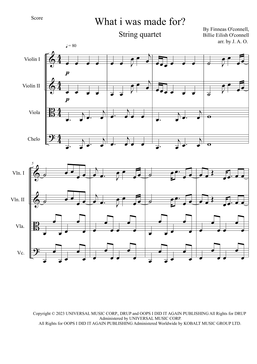 What Was I Made For? (arr. José angel Ortiz ramirez)