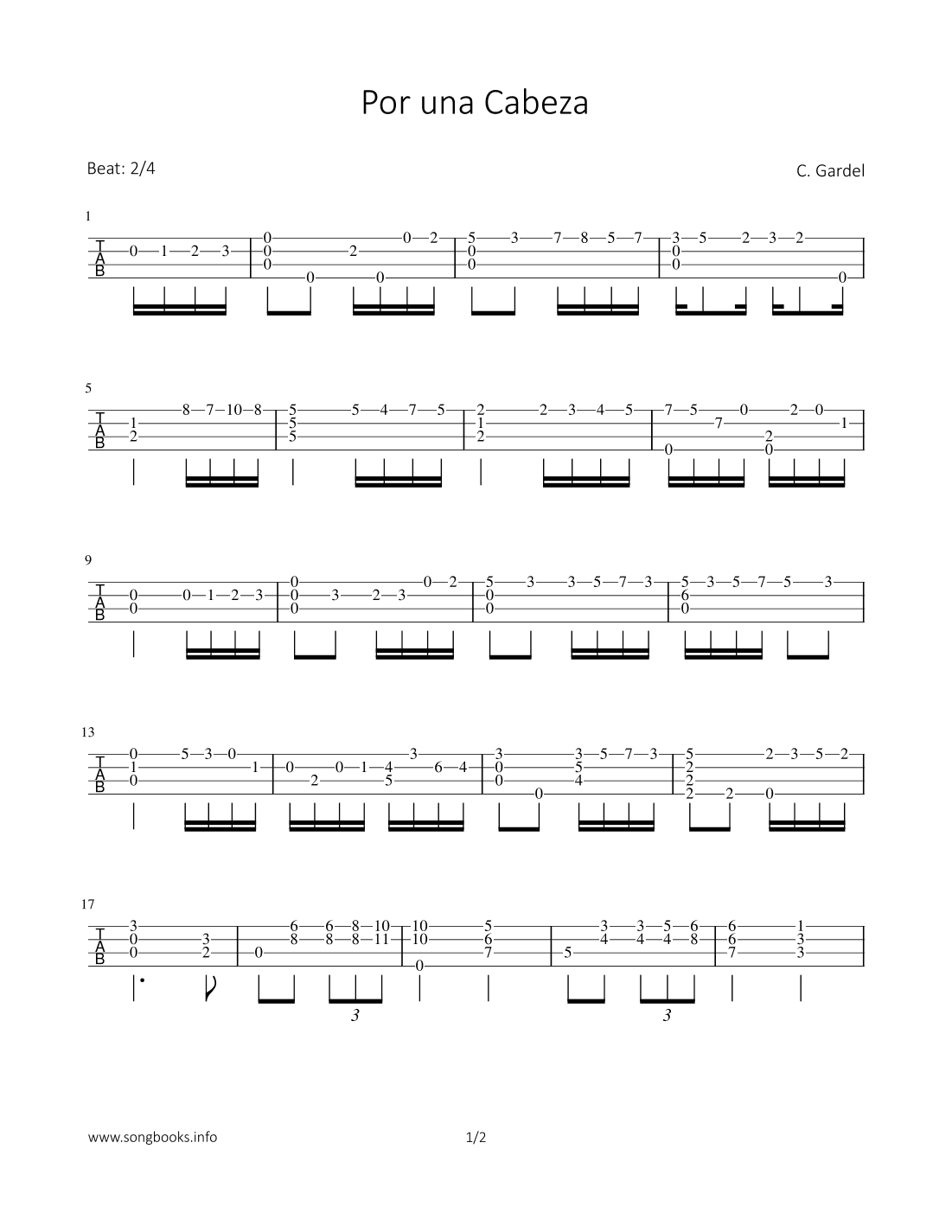 Por una Cabeza (arr. Bettina Schipp)