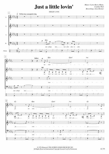 Just A Little Lovin' (early In The Mornin') (arr. Jetse Bremer)