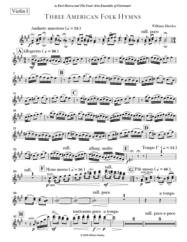 Three American Folk Hymns (Set of Orchestral Parts)