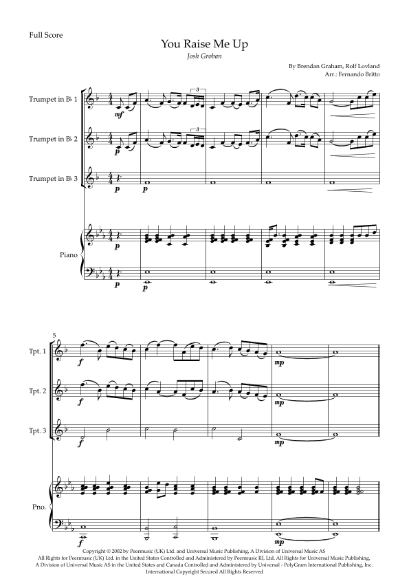 You Raise Me Up (arr. Fernando Britto)