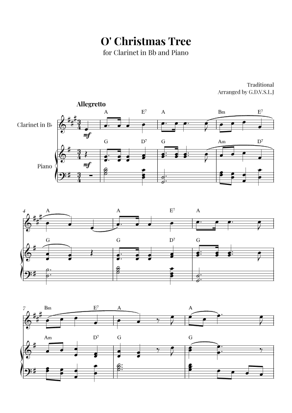 O' Christmas Tree (arr. G.D.V.S.L.J)