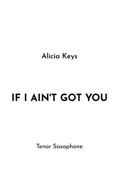 If I Ain't Got You (arr. Jireh J.)