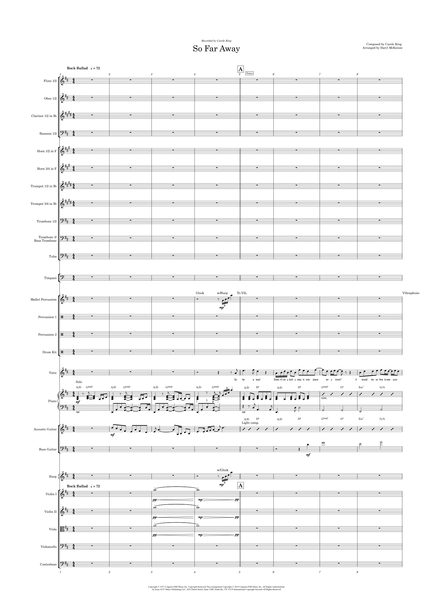 So Far Away (arr. Daryl McKenzie)