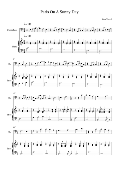Paris On A Summer Day for Double Bass and Piano