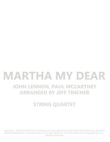 Martha My Dear (arr. Jeff Tincher)