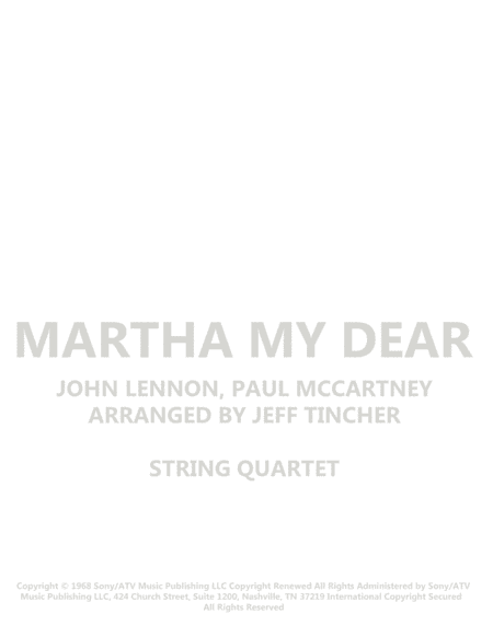 Martha My Dear (arr. Jeff Tincher)