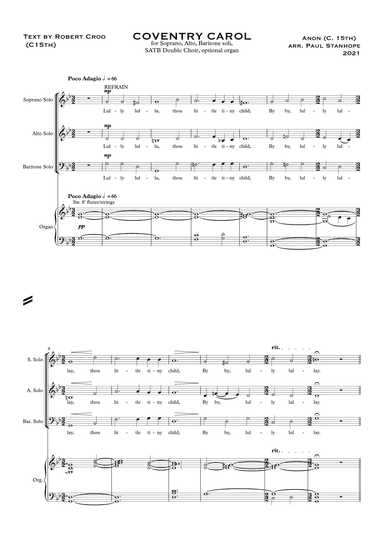 Coventry Carol (arr. Paul Stanhope)