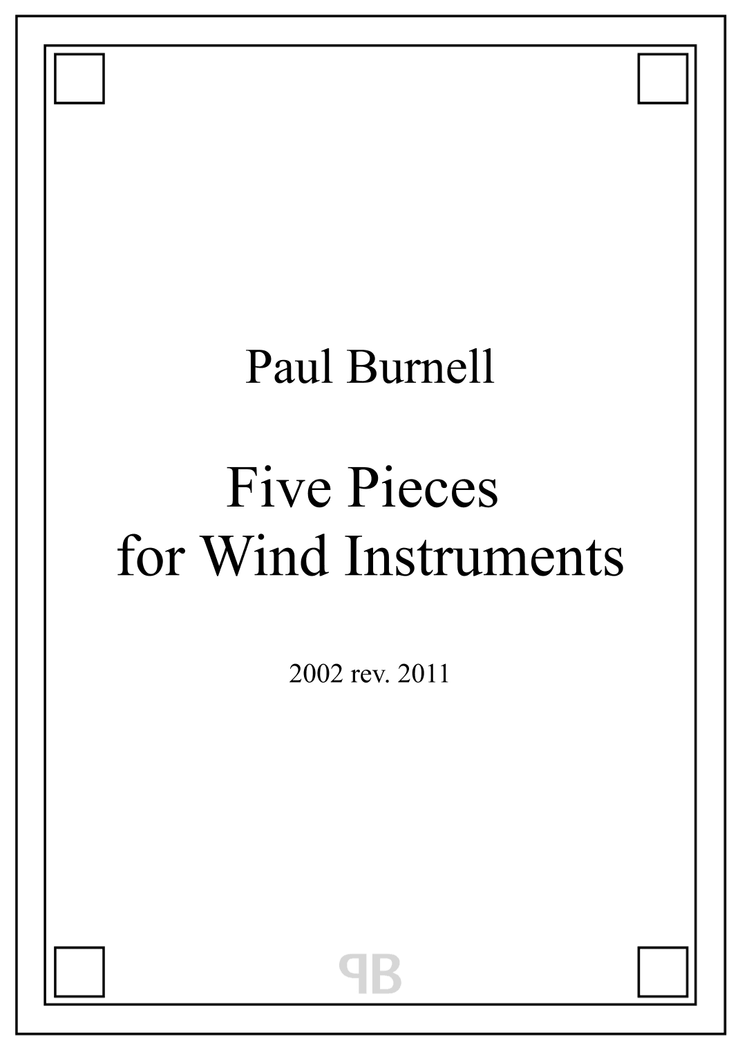 Five Pieces for Wind Instruments