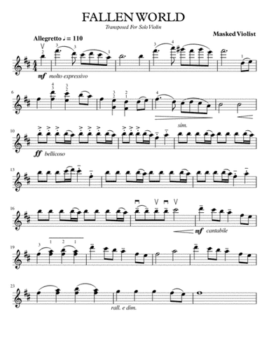 Fallen World for Solo Violin