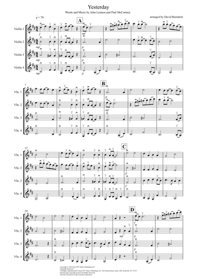 Yesterday (arr. David Burndrett)