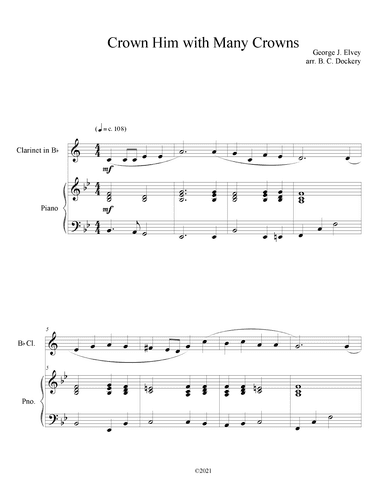 Crown Him with Many Crowns (Clarinet Solo with Piano Accompaniment) (arr. B. C. Dockery)