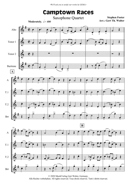 Camptown Races (arr. Gert Th. Walter)