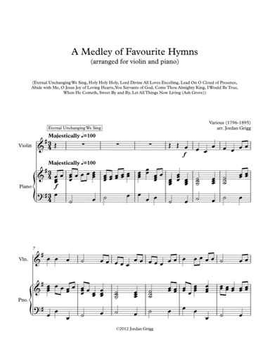 A Medley of Favourite Hymns (violin and piano) (arr. Jordan Grigg)