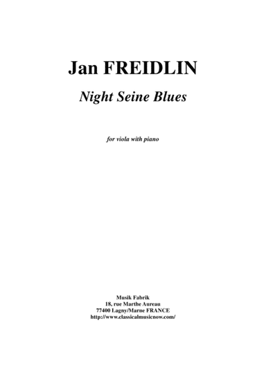 Jan Freidlin: Night Seine Blues for viola and piano
