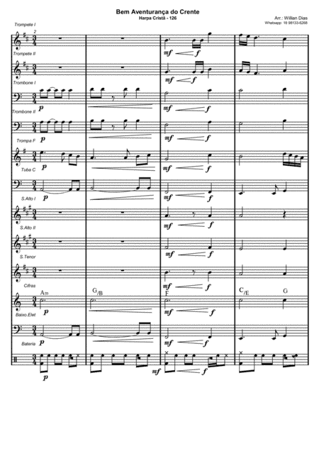 Harpa Crista 126 - Bem Aventurança do Crente - Grupo de Metais (arr. Willian Dias)