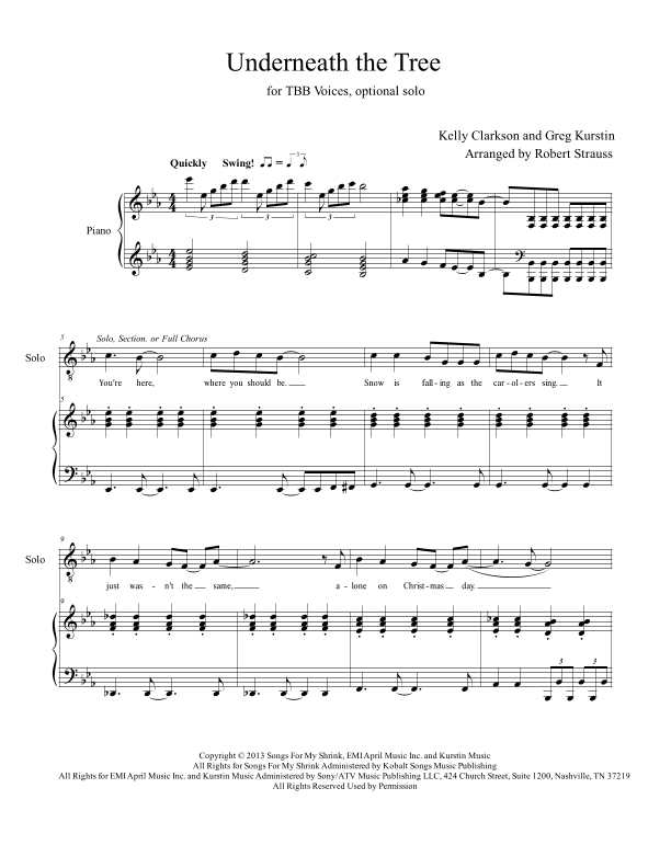 Underneath The Tree (arr. Robert Strauss)