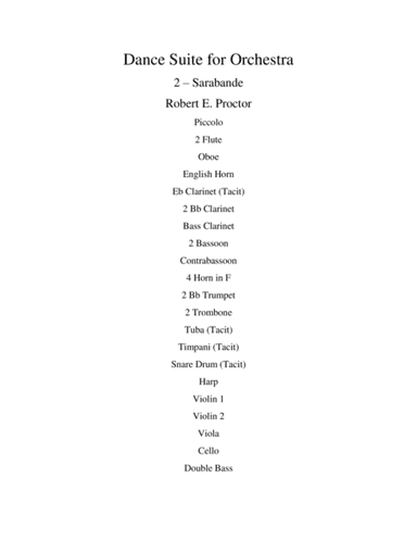 Sarabande from the Dance Suite for Orchestra