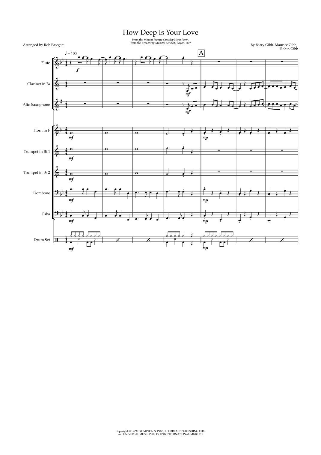 How Deep Is Your Love (arr. Rob Eastgate)
