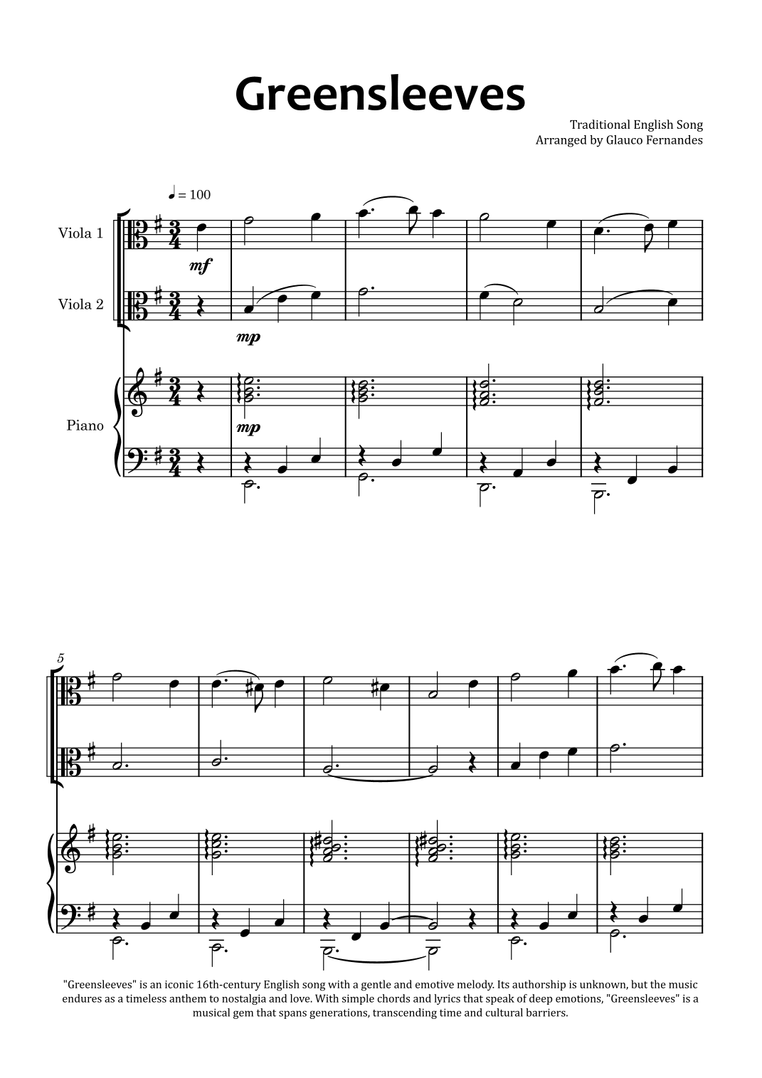 Greensleeves (arr. Glauco Fernandes)