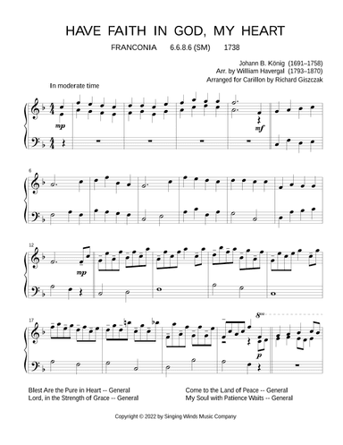 Have Faith in God, My Heart (FRANCONIA) (arr. Richard Giszczak)