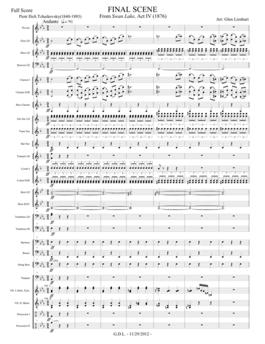 Swan Lake - Final Scene (Band) - Extra Score (arr. Glen D. Lienhart)