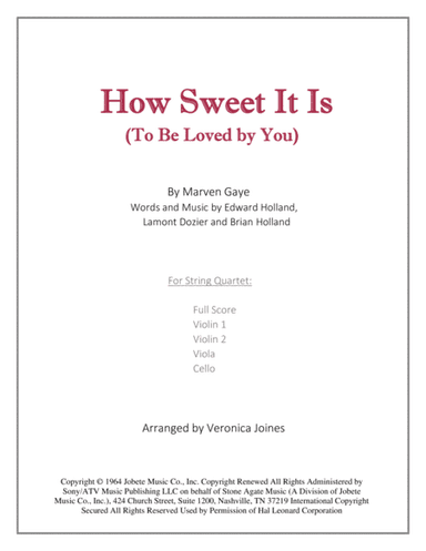 How Sweet It Is (To Be Loved By You) (arr. Veronica Joines)