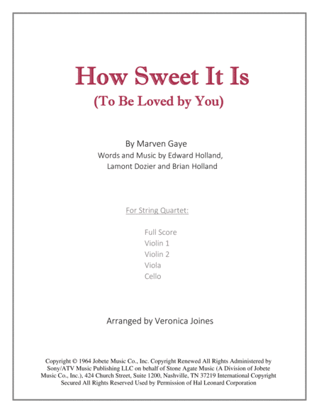 How Sweet It Is (To Be Loved By You) (arr. Veronica Joines)