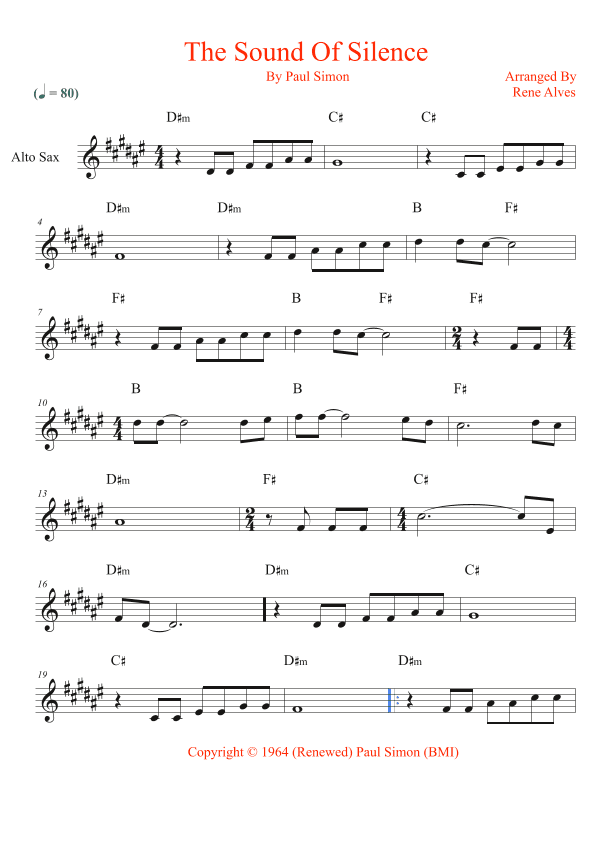 The Sound Of Silence (arr. Rene Alves)