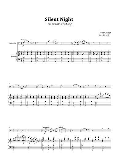 Silent Night for Cello and Piano (arr. Rika K.)