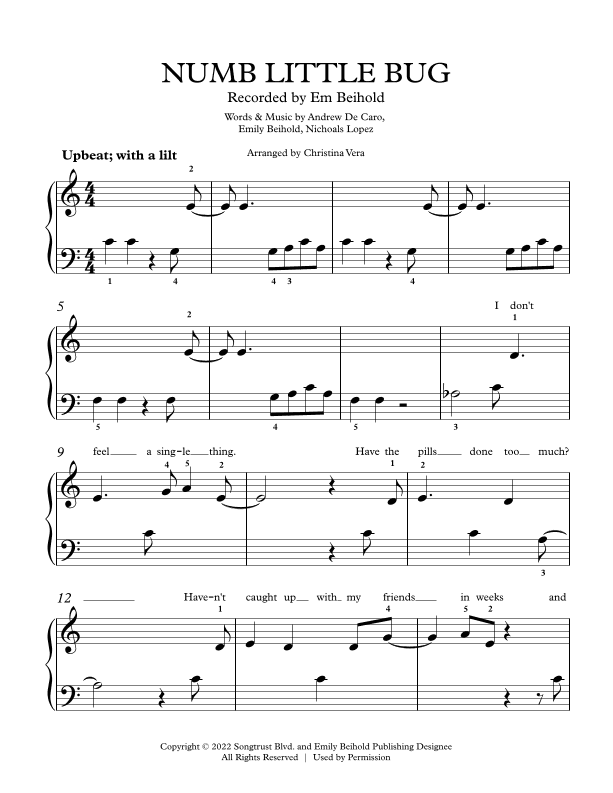 Numb Little Bug (arr. Christina Vera [Corda Music])