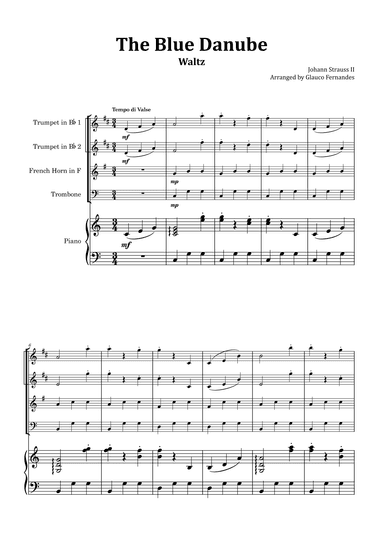 The Blue Danube - Brass Quartet with Piano (arr. Glauco Fernandes)