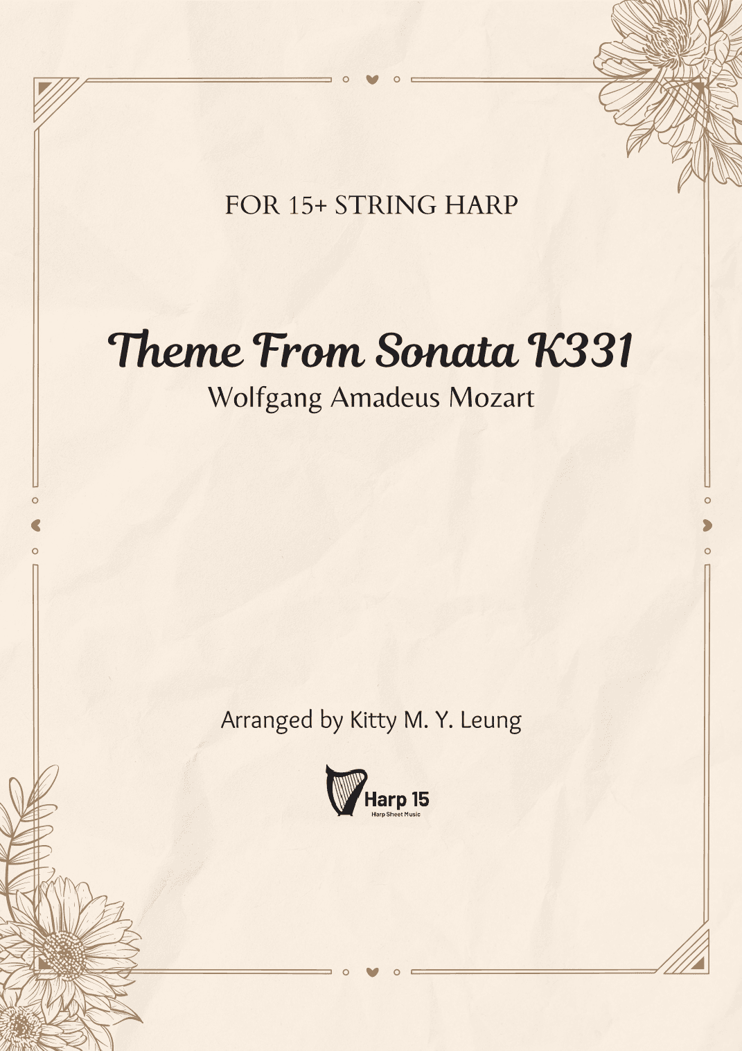Mozart Sonata K331 (Theme) - 15 String Harp (arr. Kitty M. Y. Leung)