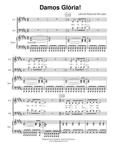 Damos Gloria (SATB com Piano) - PORTUGUES