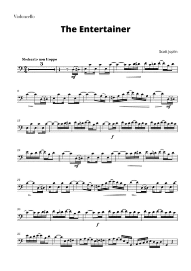 The Entertainer (for Cello) (arr. Cadenza Editions)
