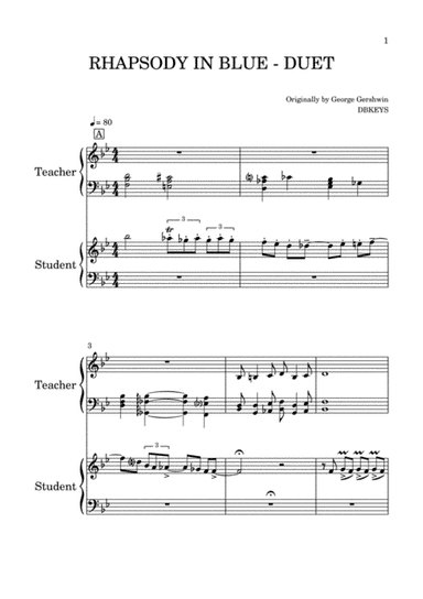 Rhapsody In Blue - FULL Piano DUET (arr. DBKEYS)